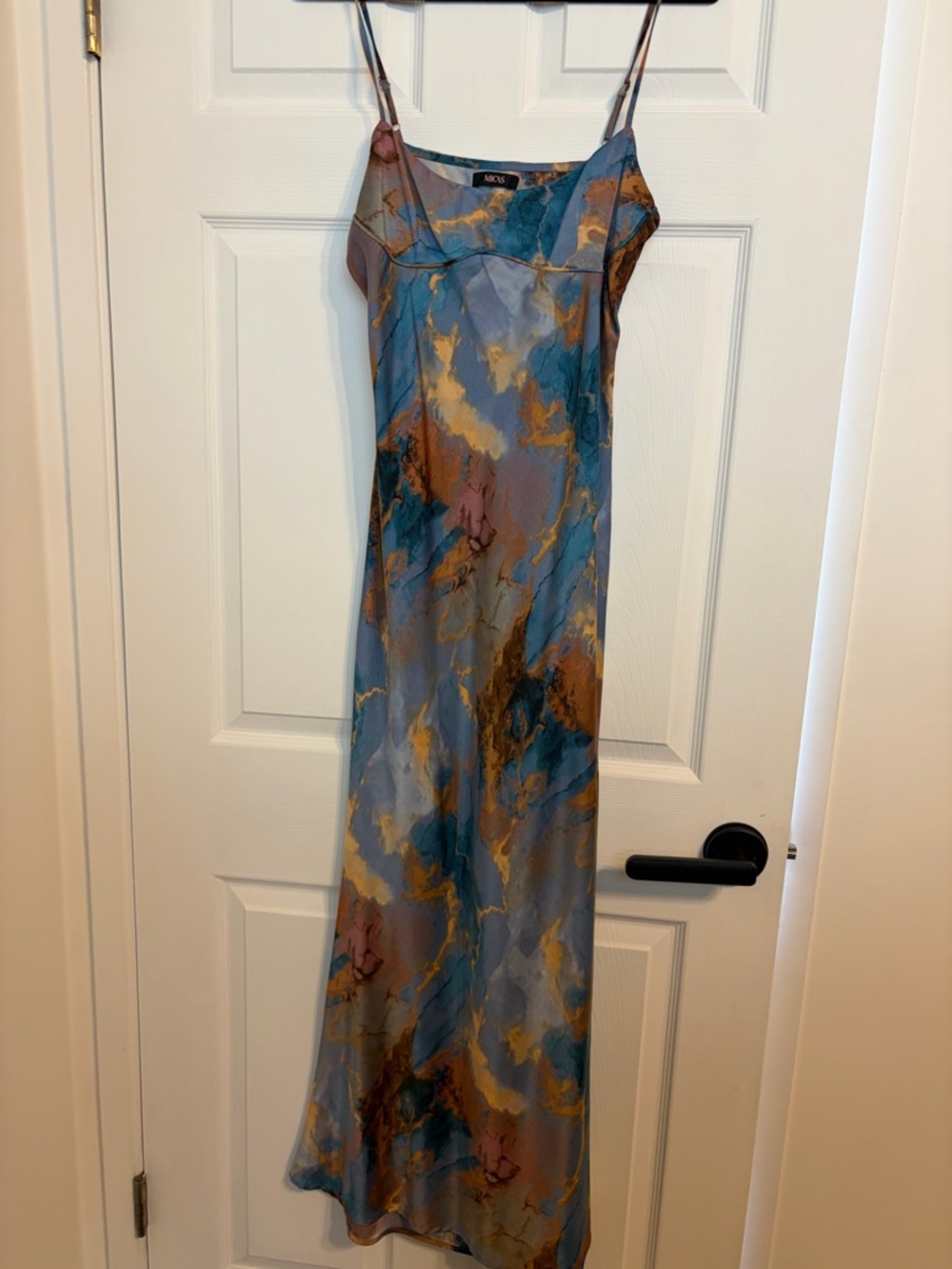 Micas Blue Marble Slip Maxi Dress